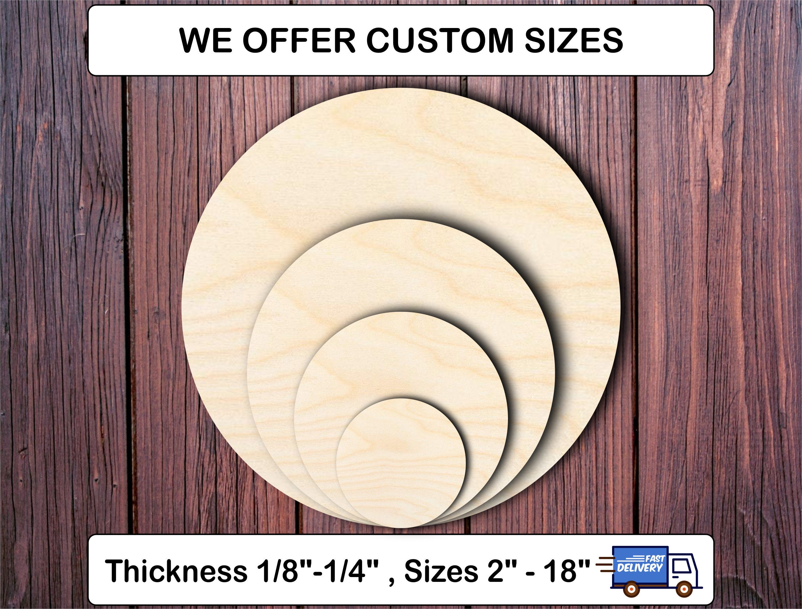 12 Inch Wood Circles for Crafts, 10Pcs Unfinished Wood Crafts with Holders,  DIY Wood Rounds for Cricut Projects, Door Hanger, Wood Burning, Painting