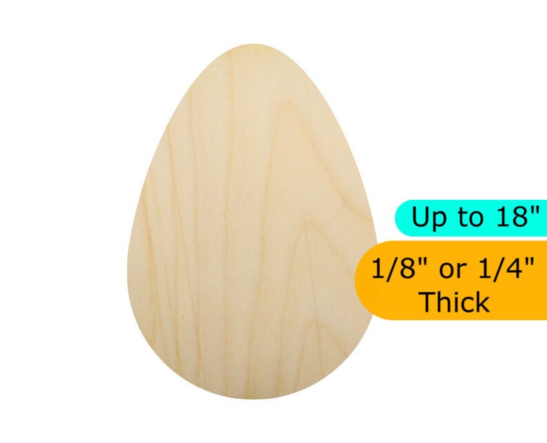 DIY blank coaster wooden egg cutout small medium large blank egg shape laser cut egg Wood Egg cutout up to 18