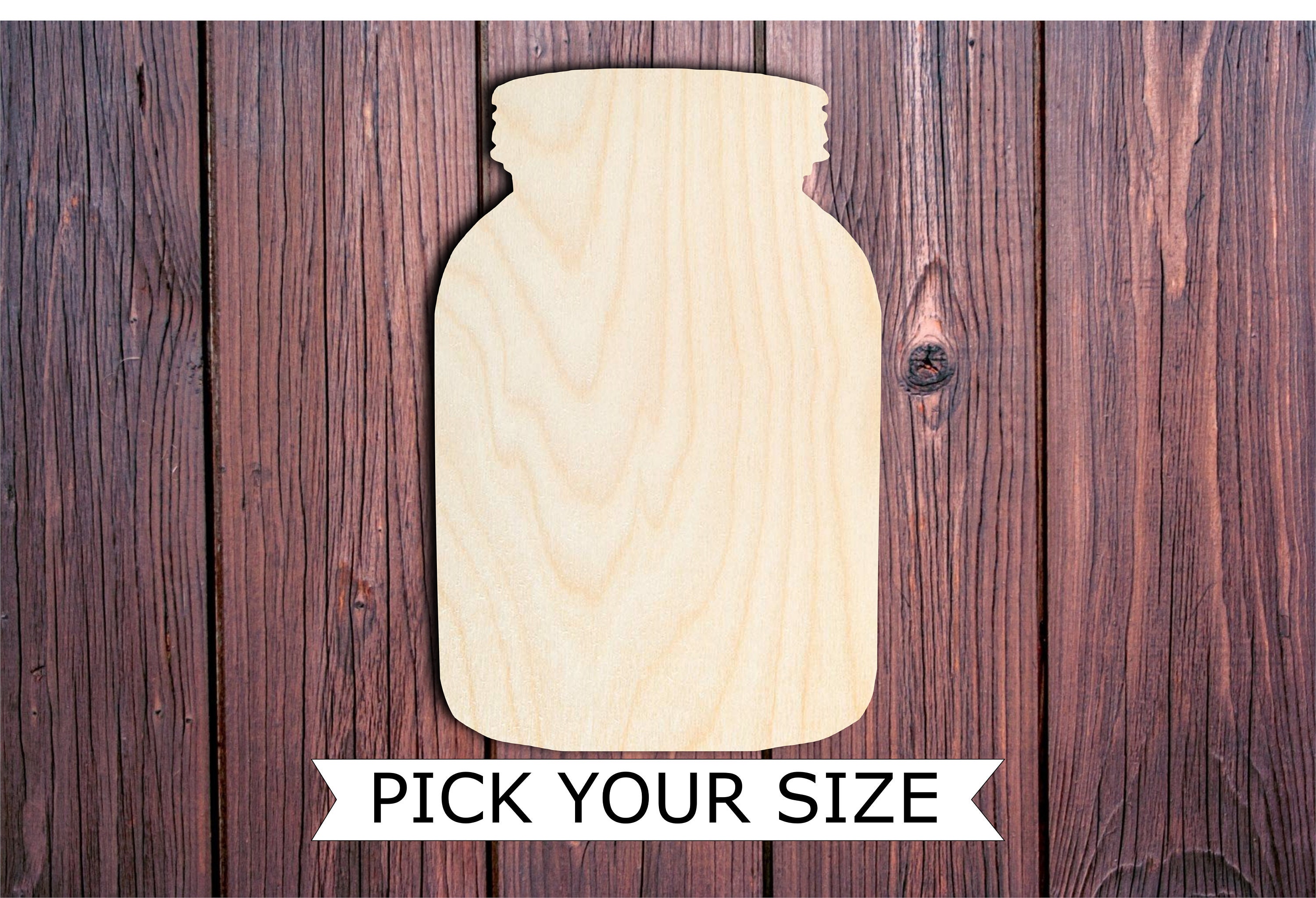  Mason Jar Sign 8 x 4-4/5-inch, Pack of 3 Wooden Cutouts  Unfinished, Mason Jar on Wood for Wood Burning Projects & Decor, by  Woodpeckers