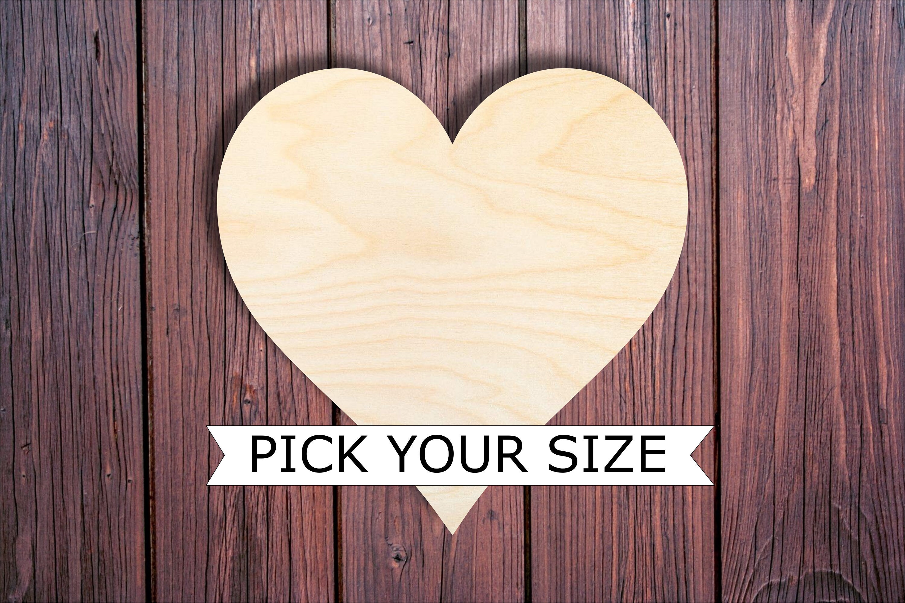 Wooden Heart Cutout Pick Your Size For Diy Valentine S Day