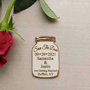 Mason jar save the date Magnet, personalized save the date refrigerator magnet with envelopes and cards, change the date magnet, floral card Magnet  ONLY no Card