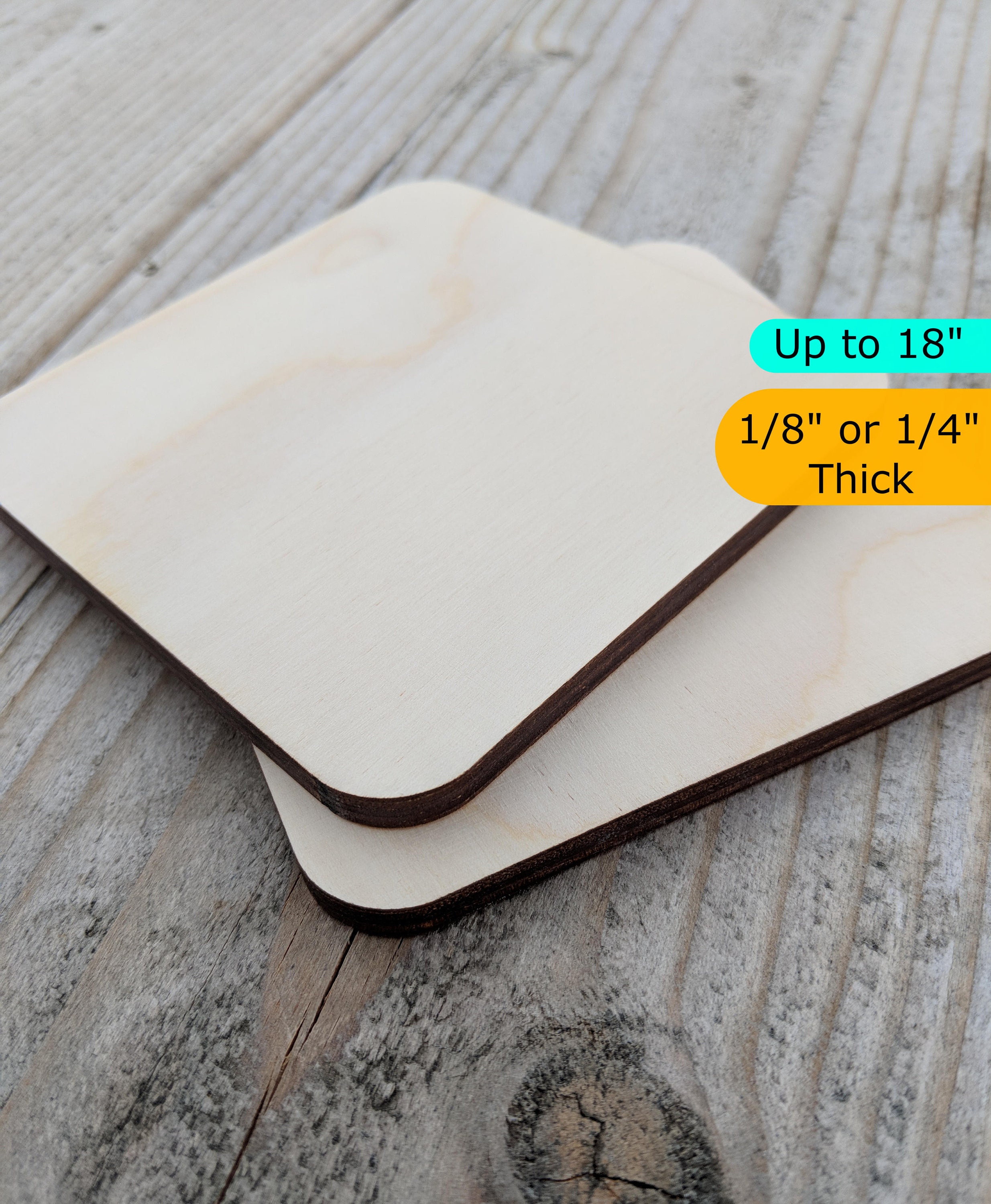 Wooden Square Up To 18 Wide With Rounded Corners For Diy Coasters