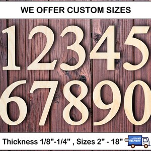 Wooden numbers shape cutouts unfinished block digits for wall decor crafting paint pour stain house numbers table numbers times new roman