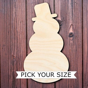 Wooden Snowman with a hat cutout ,Unfinished DIY shape, painting surface, paint pour, blank diy ornament, kitchen decor, wall hanger