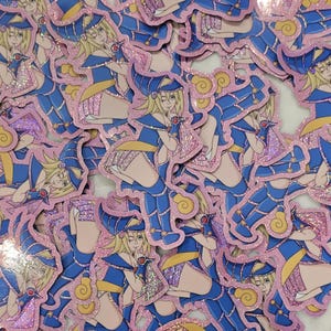 Holografischer Dunkler Magier Girl Sticker