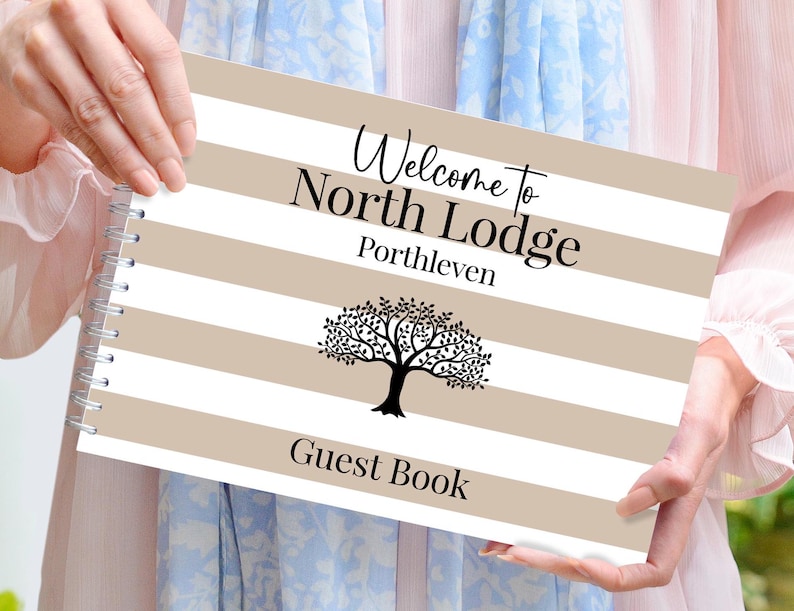 Personalised Holiday Home Guest Book, Holiday Home Visitor Book