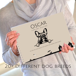 Diario para perros, regalo para perros, libro de recuerdos para perros, regalo para amantes de los perros, libro para perros personalizado, álbum de recortes para perros, álbum de fotos para perros, libro de recuerdos para perros, regalo para papá