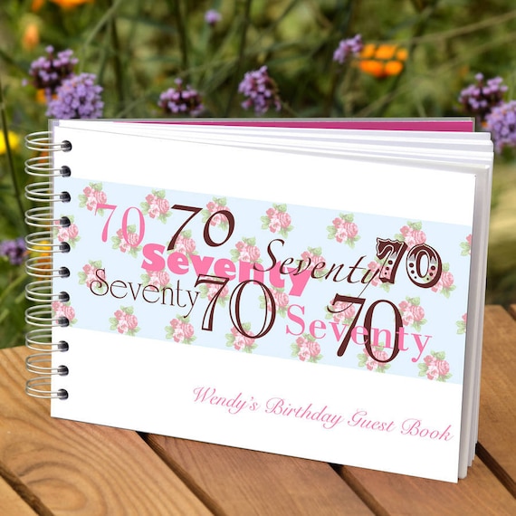 Photo Album 70 Birthday Scrapbook Personalised Gift Idea 70th Guest Book