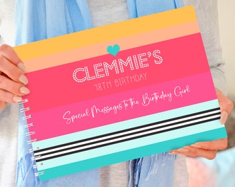 Personalised 18th Birthday Guest Book, 18th Birthday Gift, Birthday Keepsake, Party Guest book, Birthday scrapbook, 18th gift