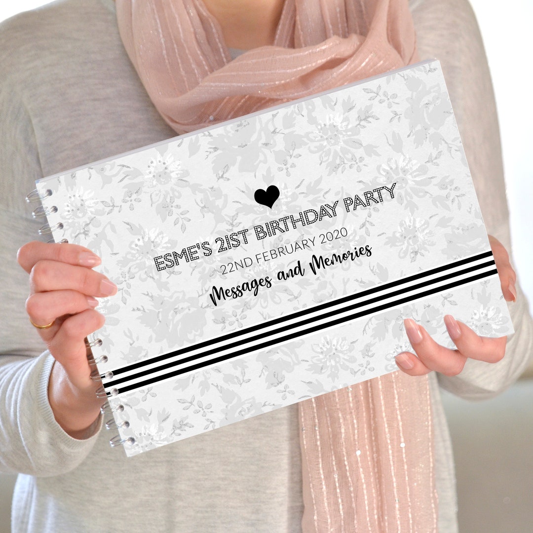 Personalised 21st Birthday Guest Book, Personalized 21st Keepsake