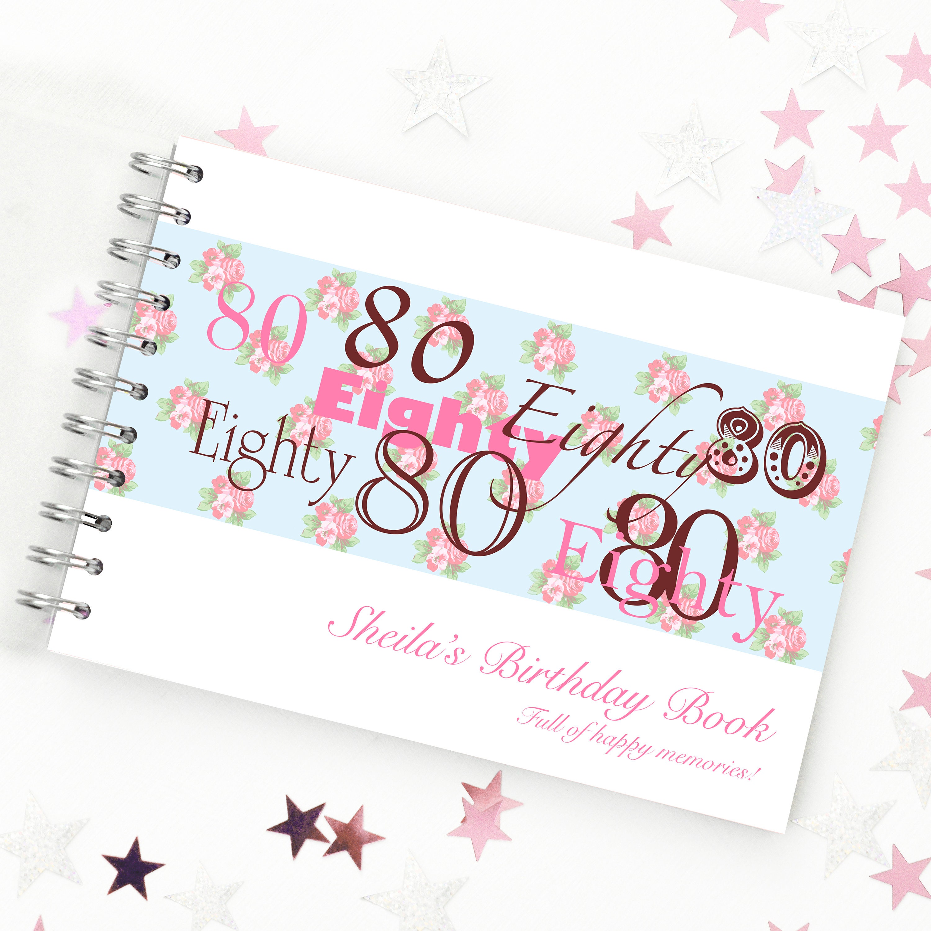 Personalised 80th Birthday Guest Book 80th Memory Book 80th Etsy