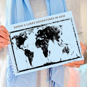 Diário de viagem personalizado pelo mundo, Diário de viagem pelo mundo, Mapa do mundo de viagem, Ideia de presente de viagem, Diário de viagem personalizado, Viagem de Natal