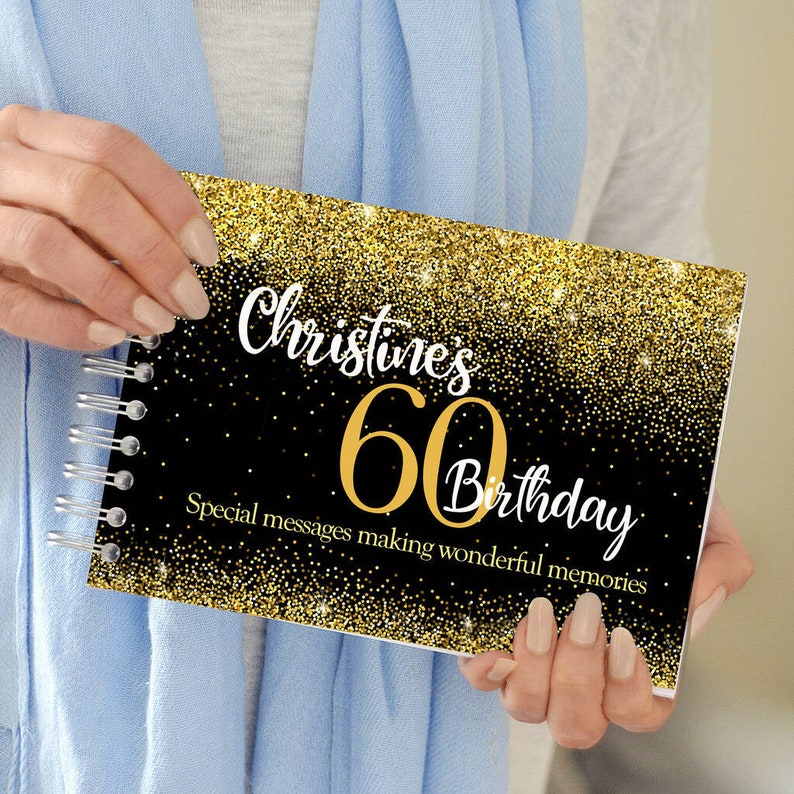 Personalised 60th Birthday Party Book Birthday Guest Book Etsy
