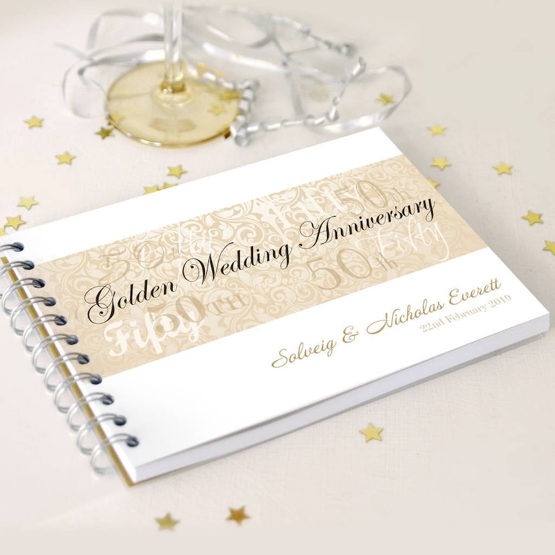 Personalisierte 50. Goldene Hochzeit Jahrestag Gästebuch 50. Etsy