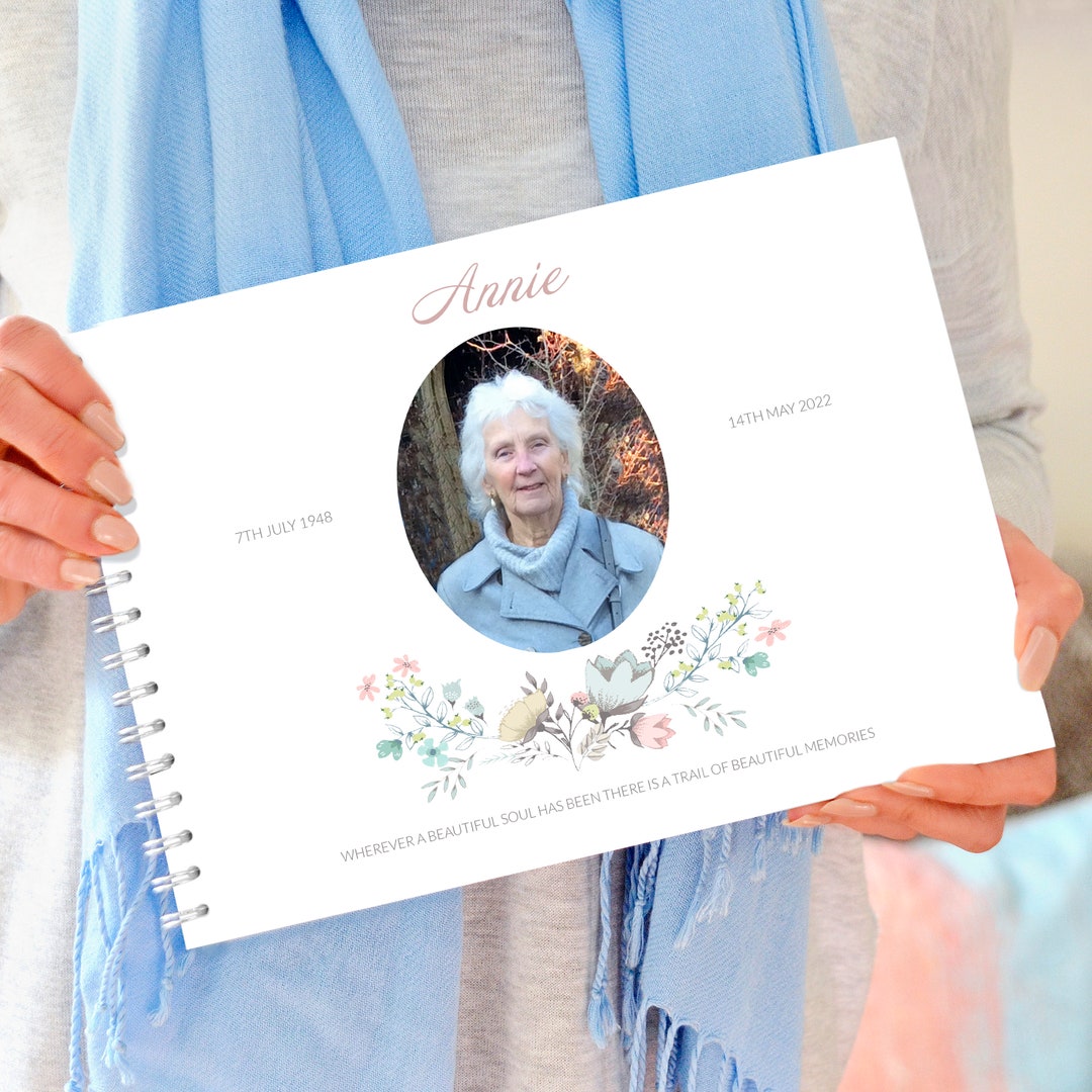 Personalised Condolence Book, Book of Condolence, in Loving Memory Book