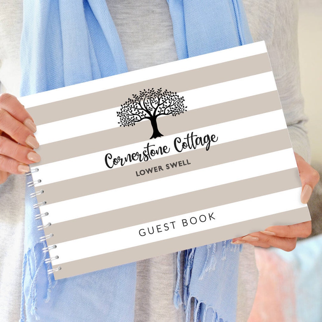 Personalised Holiday Home Guest Book, Holiday Home Visitor Book
