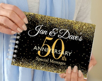 Personalised Golden Wedding Anniversary Book, 50th Wedding Anniversary Book, Custom Golden Wedding, Golden Wedding Gift, Anniversary