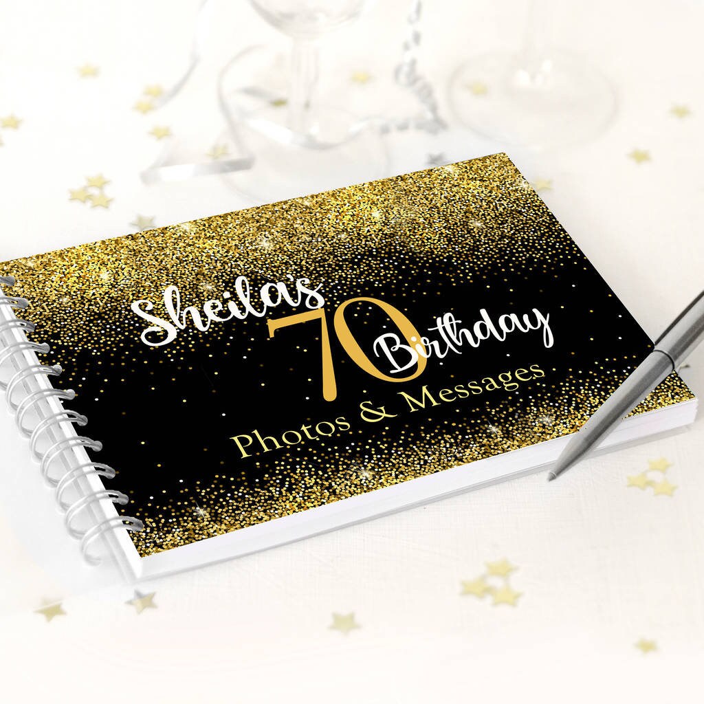 Personalised 70th Birthday Party Book Birthday Guest Book Etsy