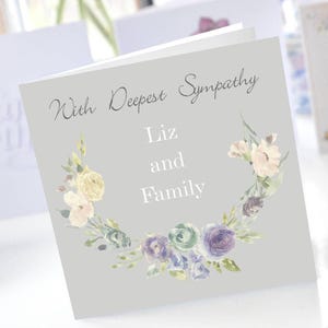 Carte de sympathie personnalisée, Carte de condoléances, Carte de condoléances, Carte de deuil, Je pense à vous, Carte de condoléances, Pour un souvenir affectueux