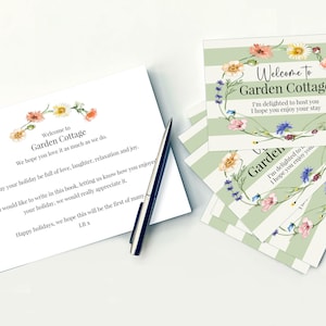 Tarjeta de bienvenida personalizada para casa de vacaciones (paquete de 16)