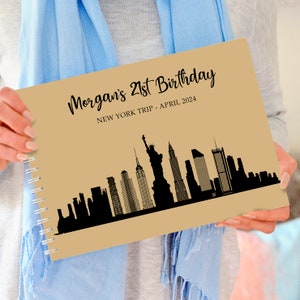 Diario de viaje personalizado de Nueva York, libro de viajes de Nueva York, diario de viaje, diario de viaje, álbum de recortes de Nueva York, diario de viaje de Nueva York