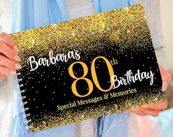 Libro de visitas personalizado para 80 cumpleaños, regalo para 80 cumpleaños, regalo para fiesta de cumpleaños