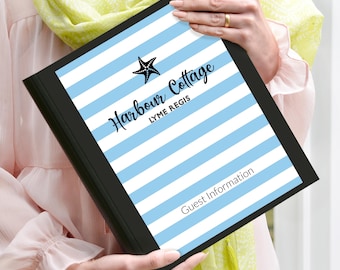 Personalised Holiday Home Guest information folder, Holiday home information ring binder, vacation information binder, airbnb info folder