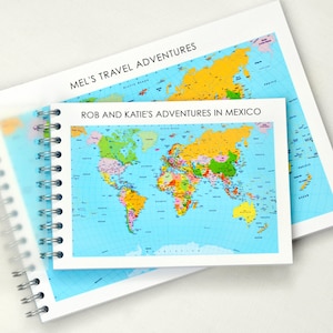 Diario de viaje personalizado, cuaderno de viaje, diario de viaje, diario de viaje personalizado, álbum de recortes de viaje, viajes por el mundo, regalo de viaje