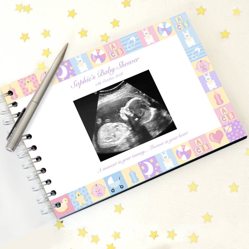 Personalised Baby Shower Guest Book Baby Shower Keepsake Etsy