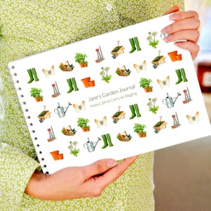 Diario de jardín personalizado, diario de jardín, regalo para jardineros, álbum de recortes de jardín, regalo para papá, regalo único para papá, regalo único para mamá