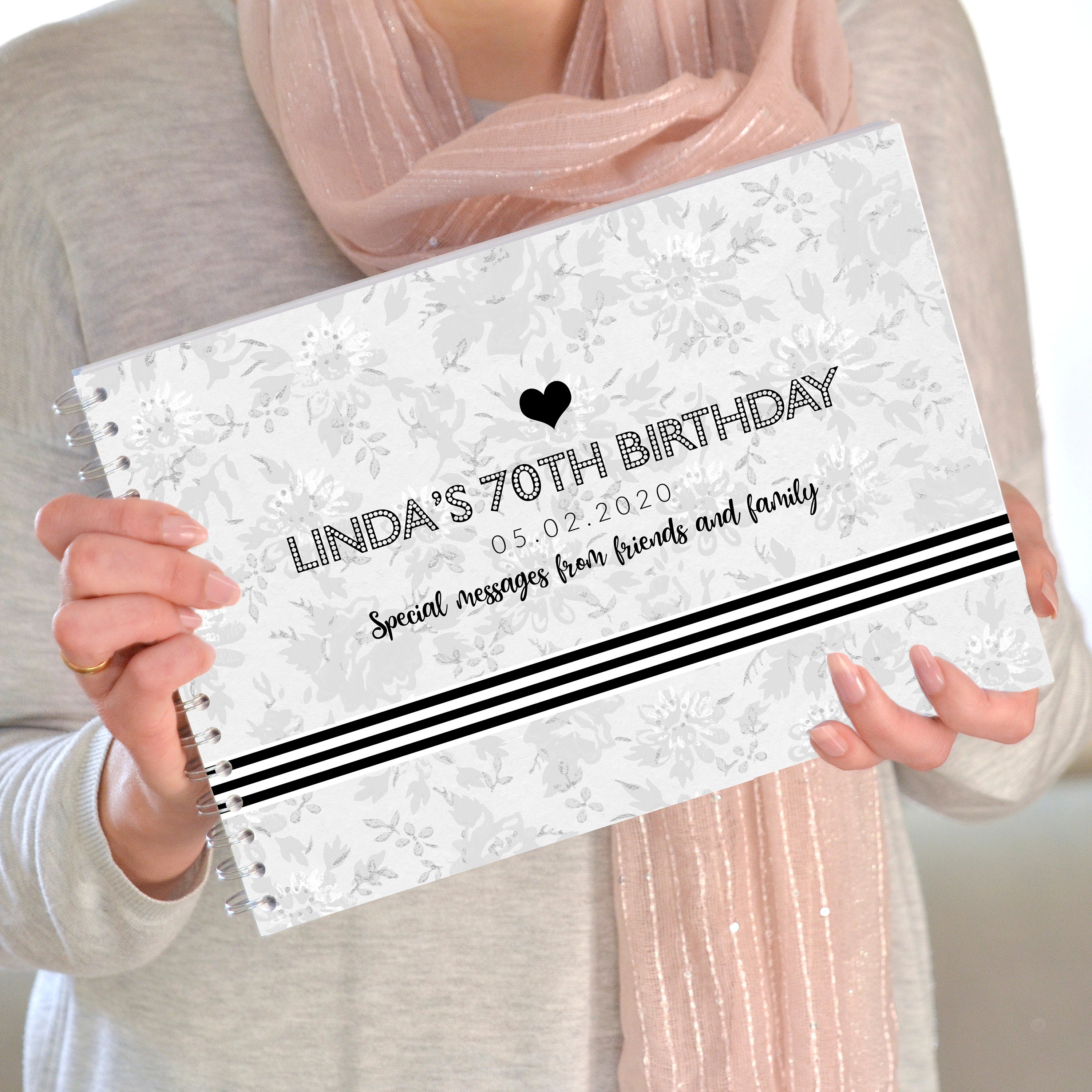 Personalised 70th Birthday Guest Book Birthday Photo Album Etsy