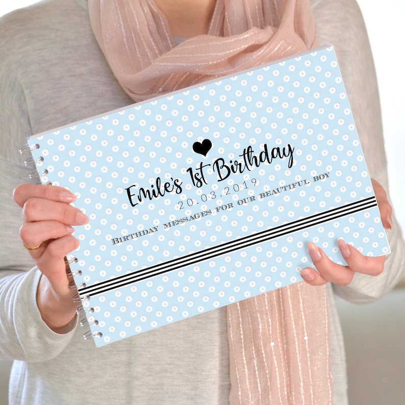 Personalised 1st Birthday Guestbook First Birthday Photo Etsy
