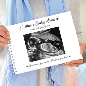 Libro de visitas personalizado para baby shower, recuerdo de baby shower, álbum de recortes para baby shower, regalo para baby shower, álbum de recortes para baby shower, regalo para baby shower