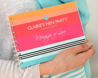 Personalised Hen Party Guest Book, Hen party book, Hen party keepsake, Hen Gift, Bachelorette party, Hen do, Hen party scrapbook