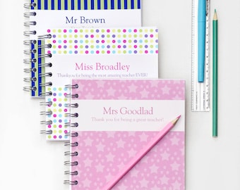 Personalised Teacher Notebook - Thank you notebook