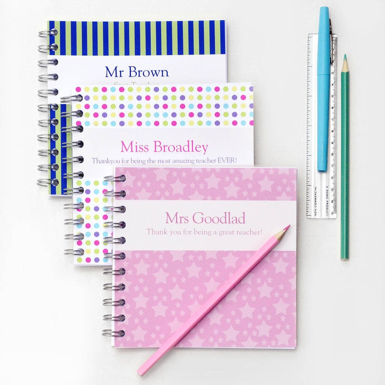 String Notebook Thank Personalised Teacher Notebook, Teacher Gift, Thank You Notebook - Etsy