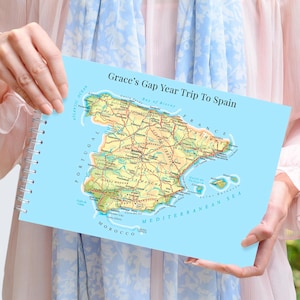 Spain Travel Journal, Spanish Travel book, Travel Journal, travel sketch pad, Spanish Travel scrap book, Travel Gift, gap year gift, Spain