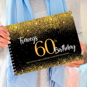 Libro personalizzato per la festa del 60° compleanno, libro degli ospiti per il compleanno, regalo per il 60° compleanno, album per il 60°, libro dei ricordi per il 60°, regalo per la festa del 60° compleanno