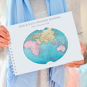 Carnet de voyage personnalisé, Journal de voyage Globe, Carnet de voyage, Carnet de voyage personnalisé, Cadeau de voyage, Voyage de Noël, Idée cadeau de voyage