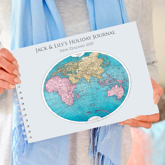 Personalised Travel Journal, Globe Travel Journal, Travel Journal