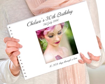 Personalised Birthday Guest Book: Photo Keepsake Album, Birthday party gift idea