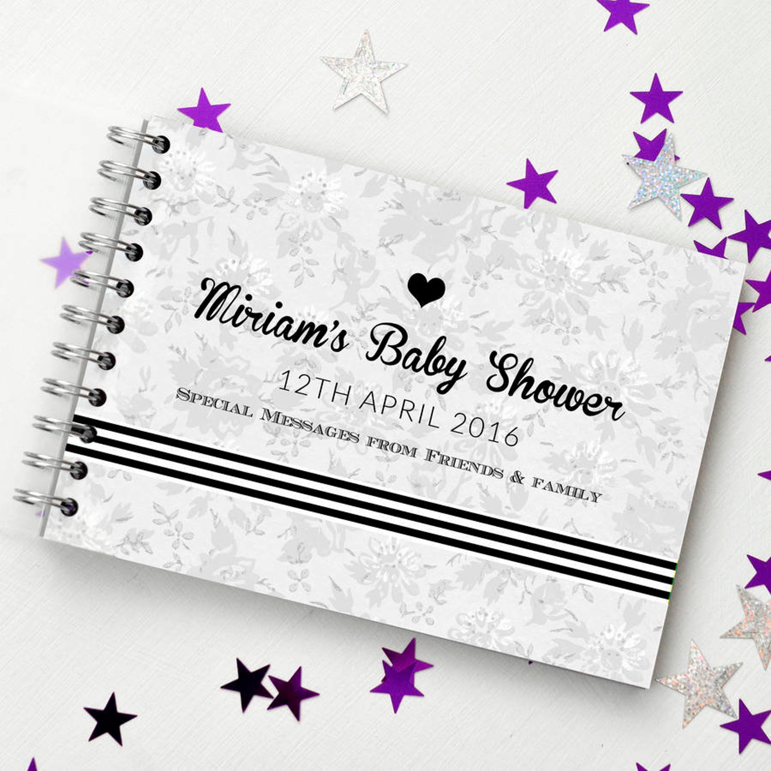 Personalised Baby Shower Guest Book Baby Shower Memory Book Etsy