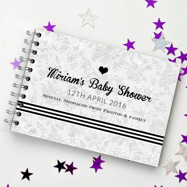 Personalised Baby Shower Guest Book Baby Shower Memory Book Etsy