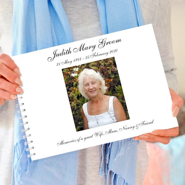 Personalised Condolence Book, Book of Condolence, In Loving Memory Book, Book of Remembrance, Funeral book