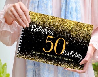 Personalised 50th Party Book, Birthday Guest Book, 50th Birthday Gift, 50th gift, 50th birthday scrapbook, 50th present