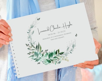 Personalised Condolence Book, Book of condolence, In Loving Memory Book, Sympathy book, Memorial book, Funeral book, Condolence guest book