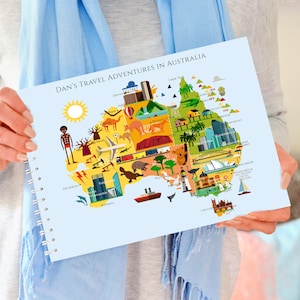 Diario de viaje personalizado por Australia, libro de viajes por Australia, diario de viaje, viajes personalizados, viajes por Australia, regalo de viaje