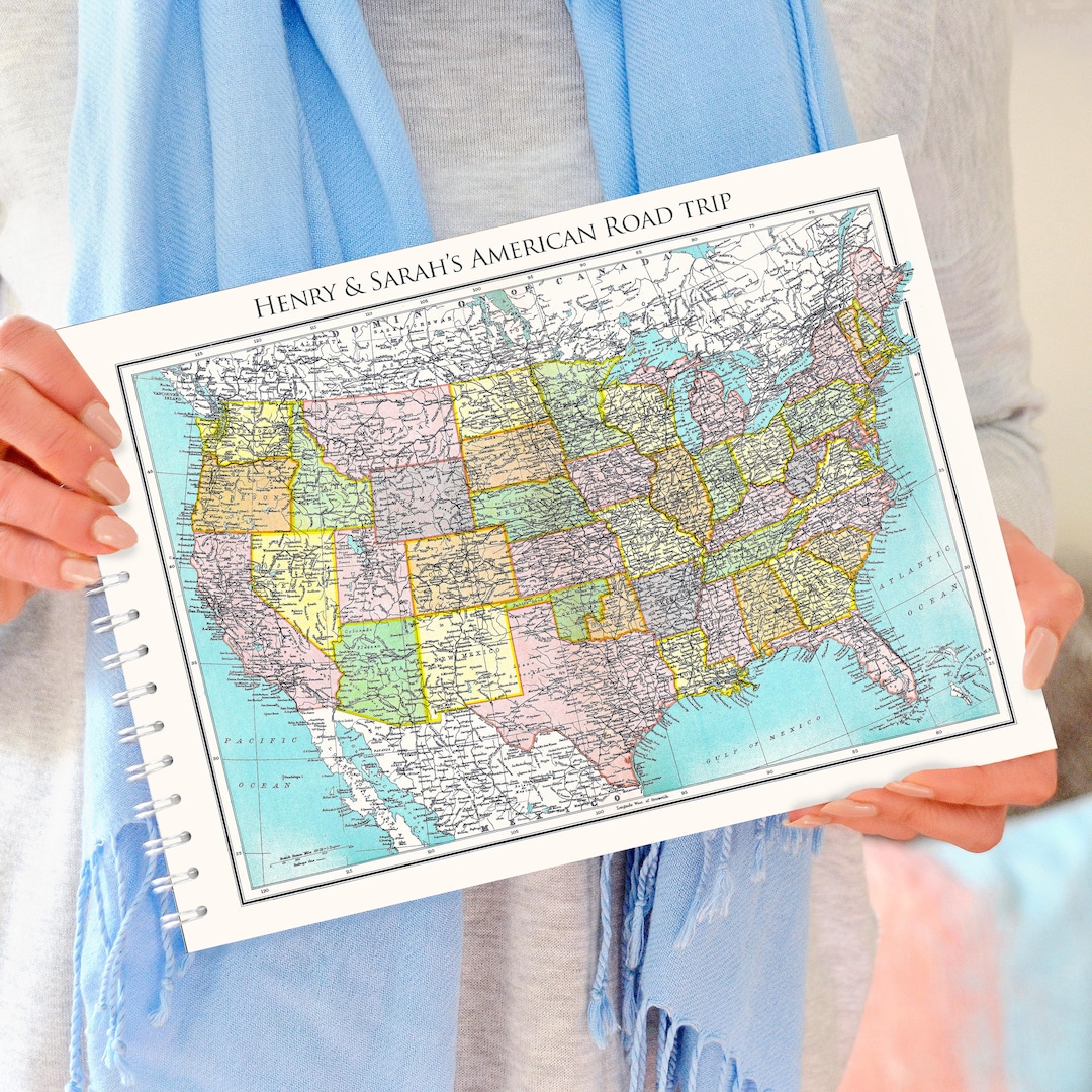 Personalized USA Travel Journal: American Scrapbook Album - Etsy