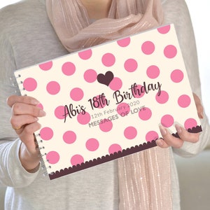 Personalised Birthday Guest Book, Birthday Gift, Birthday Present gift idea, Gift for Friend, Memory book, Guest book, Gift for Mum