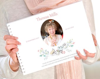 Personalised Condolence Guest Book, Book of Condolence, In Loving Memory Book, Book of Remembrance, Funeral book, Condolence book